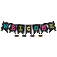 Teacher Created Resources® Chalkboard Brights Pennants Welcome Bulletin Board Display, 2 Packs of 48