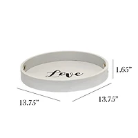 Elegant Designs™ 13.8" Round Love Serving Tray with Handles