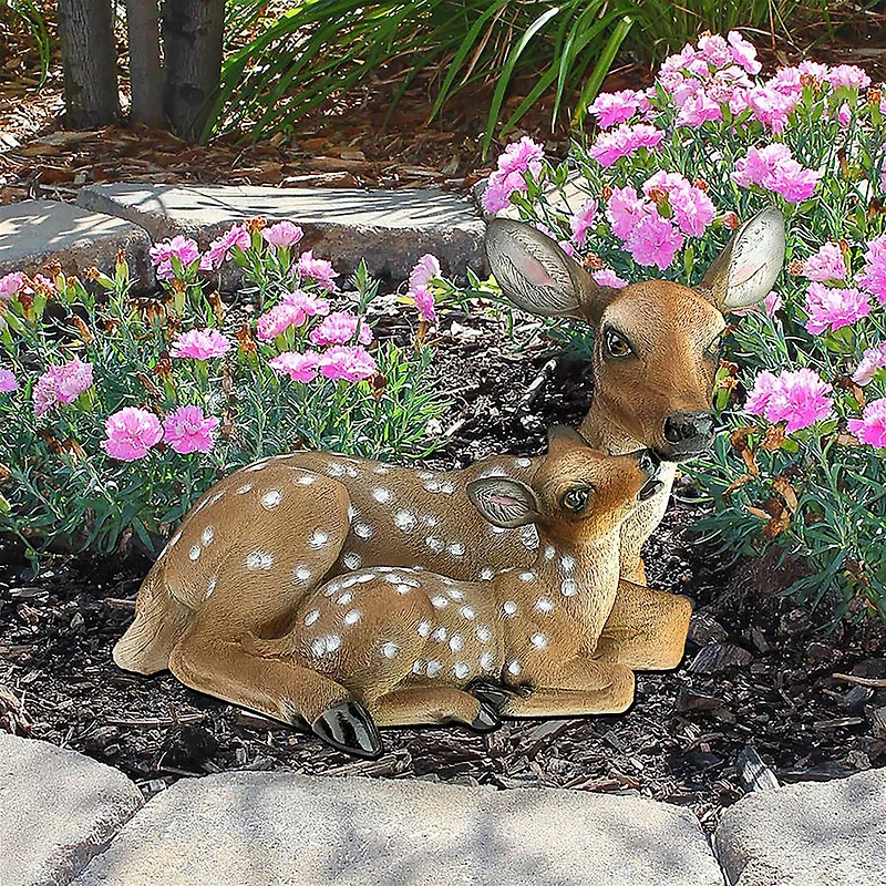 Design Toscano 19" Mothers Love, Doe and Fawn Sculpture