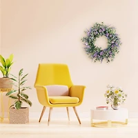 24" Purple Spring Daisy, Lavender & Eucalyptus Floral Wreath