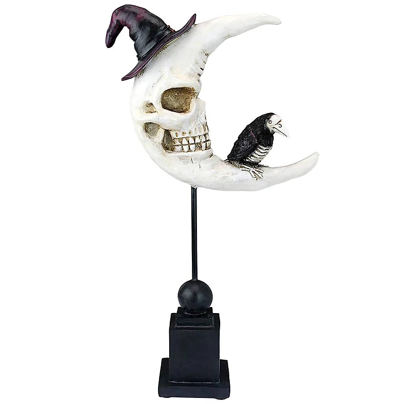Design Toscano 16" Warlock's Raven Moon Halloween Statue