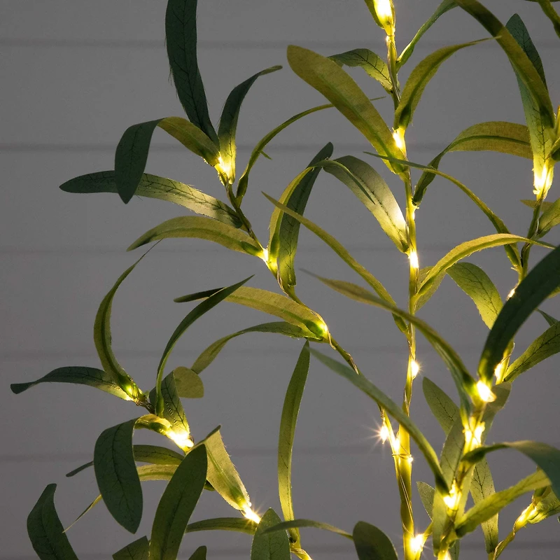 2ft. Pre-Lit Artificial Olive Tree with Warm White LED Lights