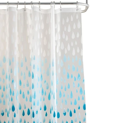 Bath Bliss Ombre Raindrop Design PEVA Shower Curtain