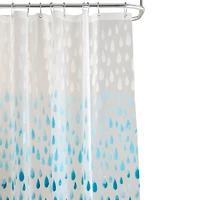 Bath Bliss Ombre Raindrop Design PEVA Shower Curtain