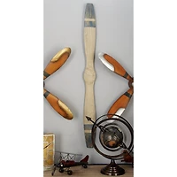 47" Light Brown Distressed Wood Industrial Propeller Wall Decor