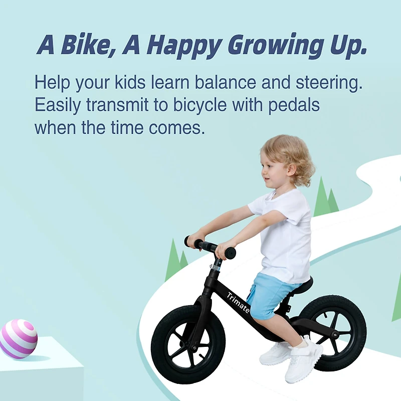 Trimate Black 2 Wheel Balance Bike