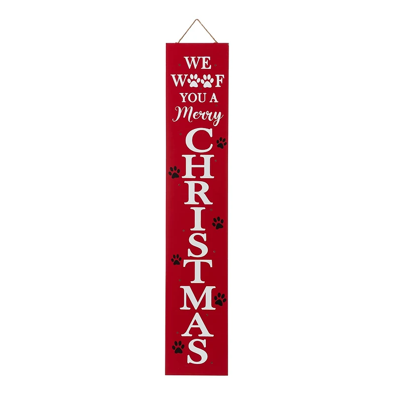 Glitzhome® 3.5ft. Lighted Dog Christmas Porch Sign with Timer