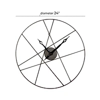 CosmoLiving by Cosmopolitan 24" Black Metal Contemporary Wall Clock