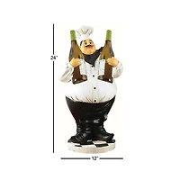 24" White Polystone Traditional Chef Sculpture