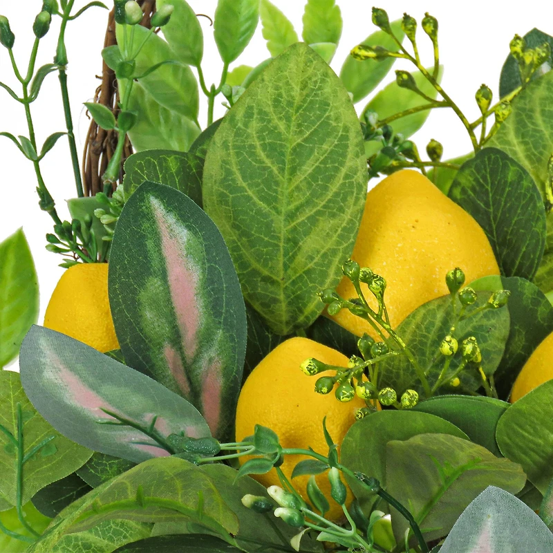 21" Leafy Greens & Lemons Wall Basket