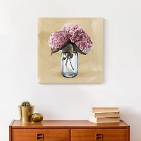 Pink Hydrangeas 16" x 16" Canvas Wall Art