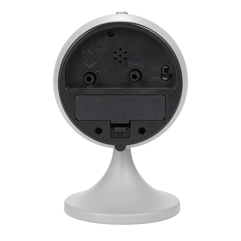 Hello Honey® 5" White Round Metal Table Clock with Alarm