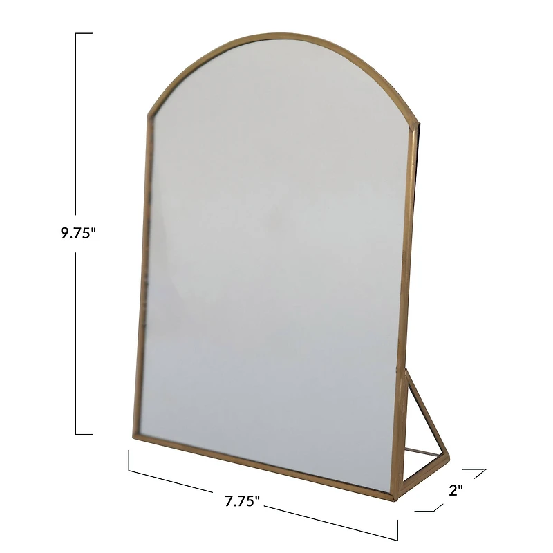 Hello Honey® 10'' Brass Finished Metal Framed Standing Mirror