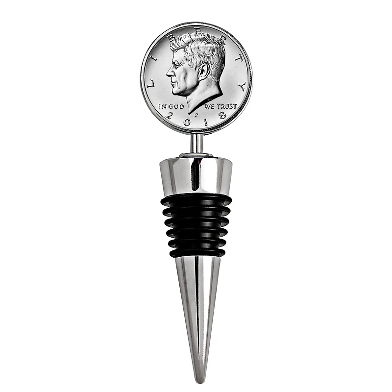 JFK Half Dollar Coin Wine Stopper