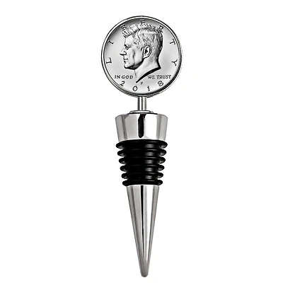 JFK Half Dollar Coin Wine Stopper
