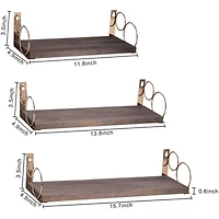 Rustic Wood Floating Shelves Set