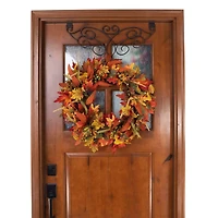 24" Pre-Lit Fall Harvest Leaf Holiday Wreath