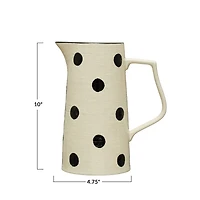 Hello Honey® Ivory & Black Polka Dot Farmhouse Stoneware Pitcher