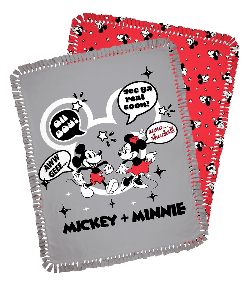 Disney® 72" Mickey & Minnie Quotes No Sew Fleece Throw Kit