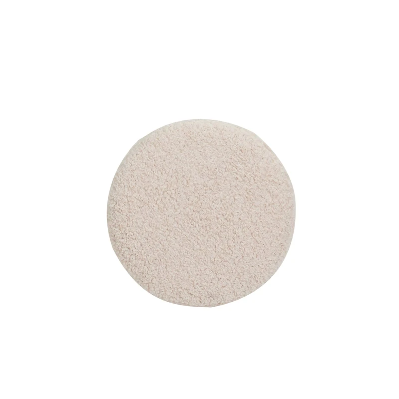 Hello Honey® White Bouclé Fabric Upholstered Ottoman