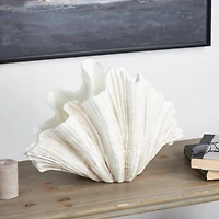 23" Cream Shell Textured Sculpture