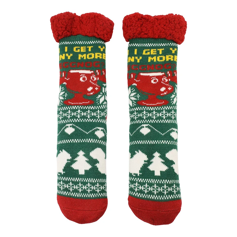 Christmas Vacation™ More Eggnog Adult Sherpa-Lined Quarter Crew Socks