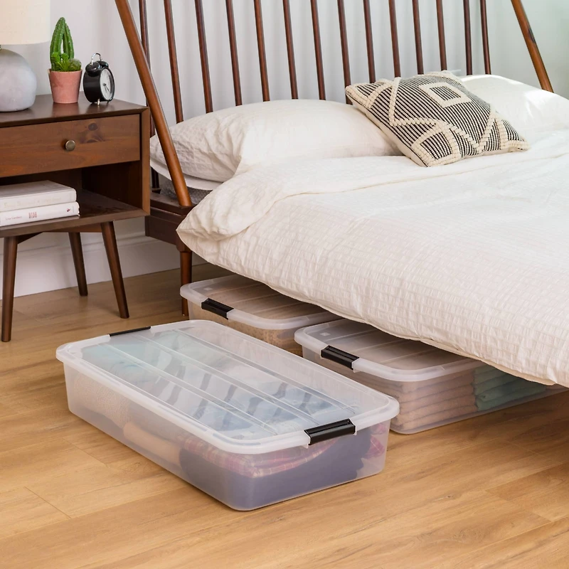 IRIS® 50qt. Clear Underbed Storage Boxes with Latching Lids, 3ct.