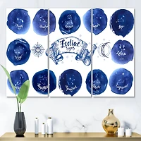 Designart - Collection of Astrology Signs On Blue