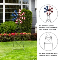 Glitzhome® 41" Stars & Stripes Metal Wind Spinner Yard Stake