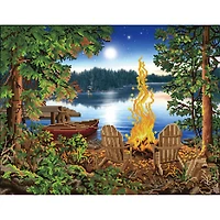 Diamond Dotz® Advanced Lakeside Red Canoe Diamond Painting Kit