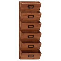 36" Brown Wood Traditional Magazine Rack Holder