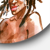 Designart - Portrait of Afro American Couple - Modern Metal Circle Wall Art