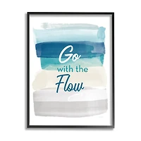 Stupell Industries Go with the Flow Nautical Beach Tone Wall Art in Frame