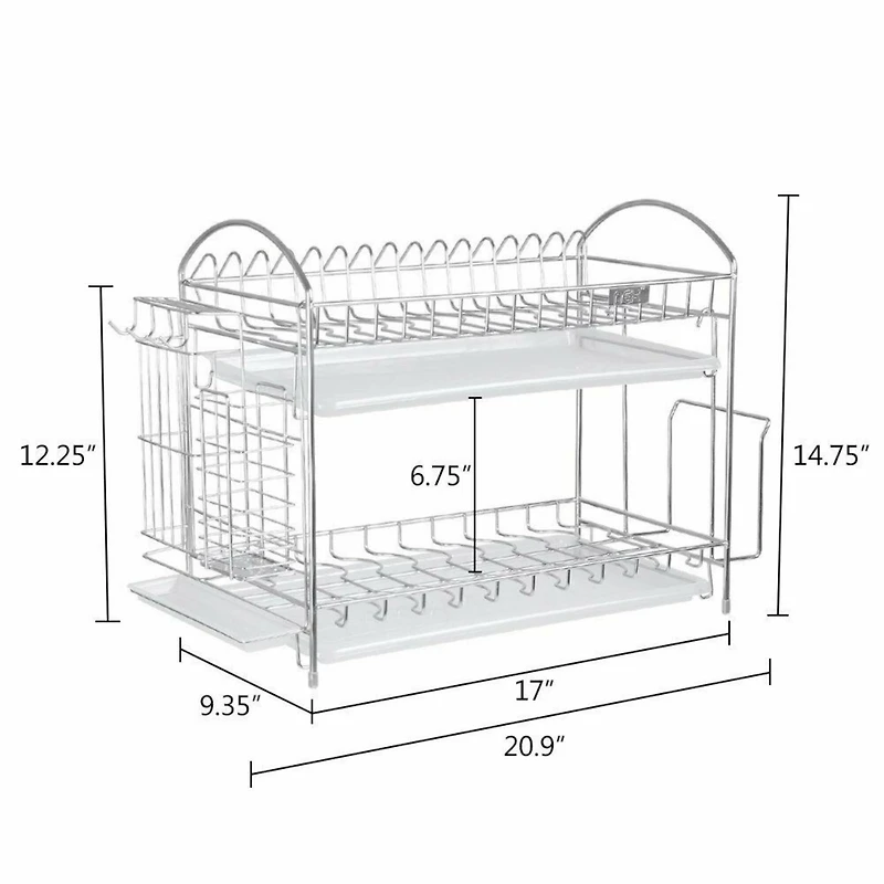 Stainless Steel 2-Tier Dish Rack