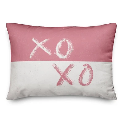 XOXO Brush Strokes Distress Rectangle Throw Pillow