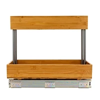 Household Essentials Glidez Steel & Bamboo Slide-Out 2-Tier Storage Organizer