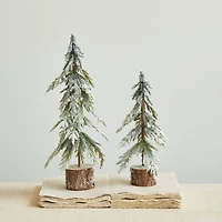 Hello Honey Snow Finish Faux Fir Tree with Wood Base
