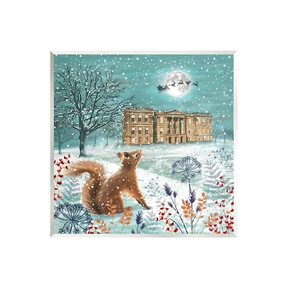 Stupell Industries Squirrel Watching Santa Claus Wall Art Plaque