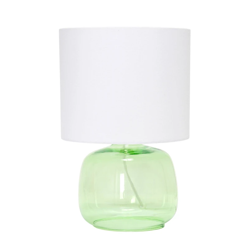 Simple Designs Green & White Glass Table Lamp