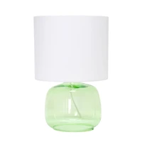 Simple Designs Green & White Glass Table Lamp
