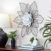 Fetco Leith Layered Floral Metal Wall Art