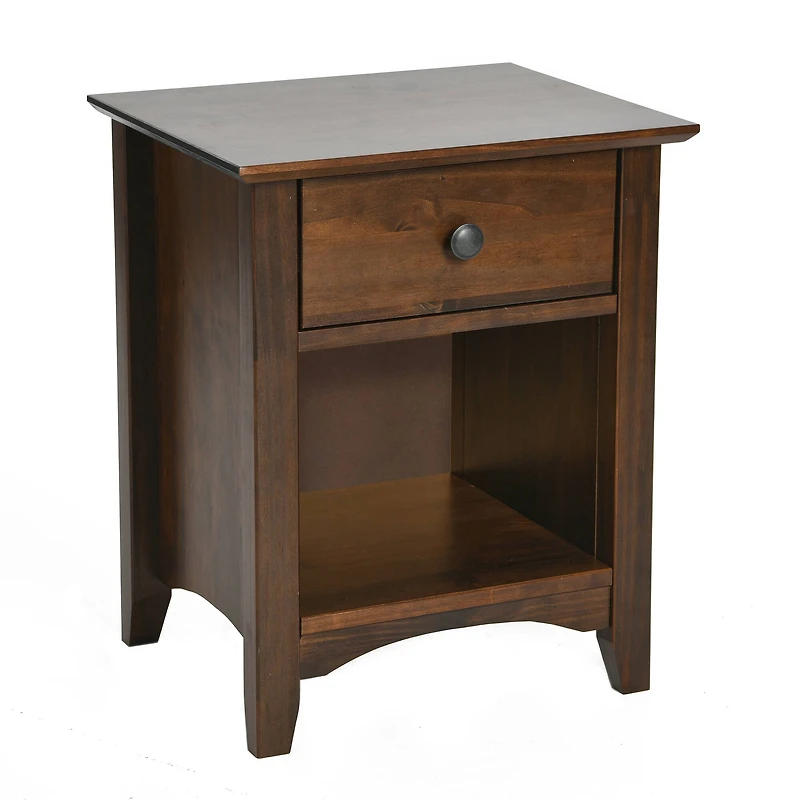 Hello Honey® 22" Walnut Finish Shaker Wood Farmhouse Nightstand