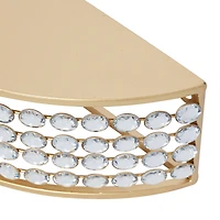 Set of 2 Gold Metal Contemporary Wall Shelves 28", 24"