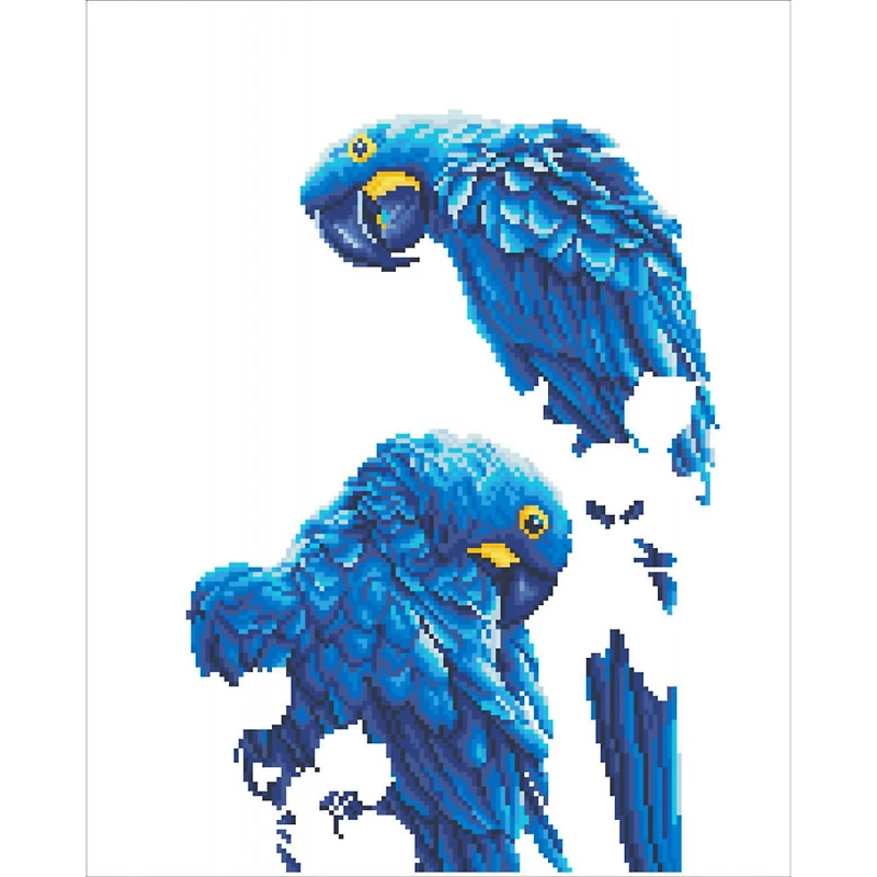 Diamond Dotz® Intermediate Blue Parrots Diamond Painting Kit
