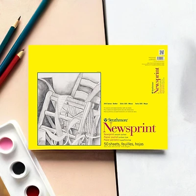 Strathmore® 300 Series Smooth Newsprint Paper Pad, 18" x 24"