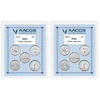 1999P & 1999D Statehood Quarters Graded MS63 Brilliant Uncirculated 