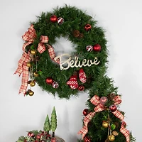 24" Dakota Red Pine Artificial Wreath with Pinecones