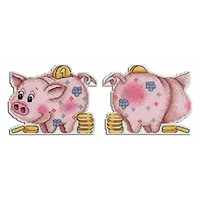 MP Studia Happy Piggy Bank Plastic Canvas Counted Cross Stitch Kit