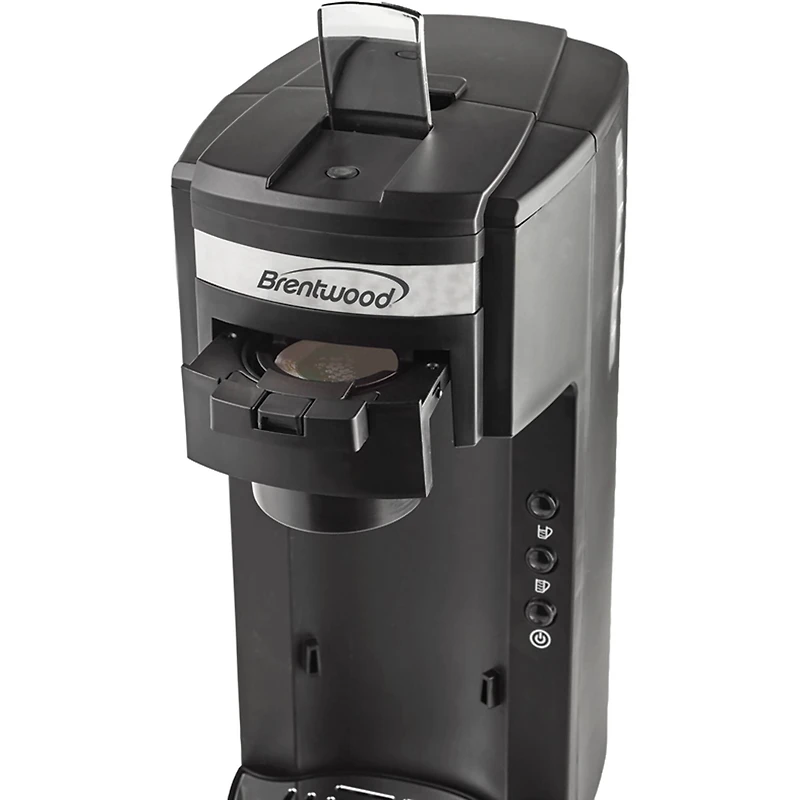 Brentwood Black Single-Serve Coffee Maker with Travel Mug