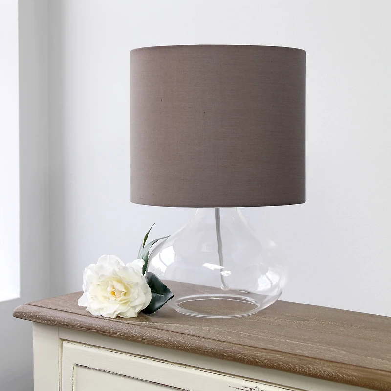 Simple Designs Glass Raindrop Table Lamp